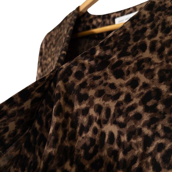 Good American NEW Sepia Leopard Faux Wrap Bodysuit Brown Black 1 or US Small - Picture 7 of 14